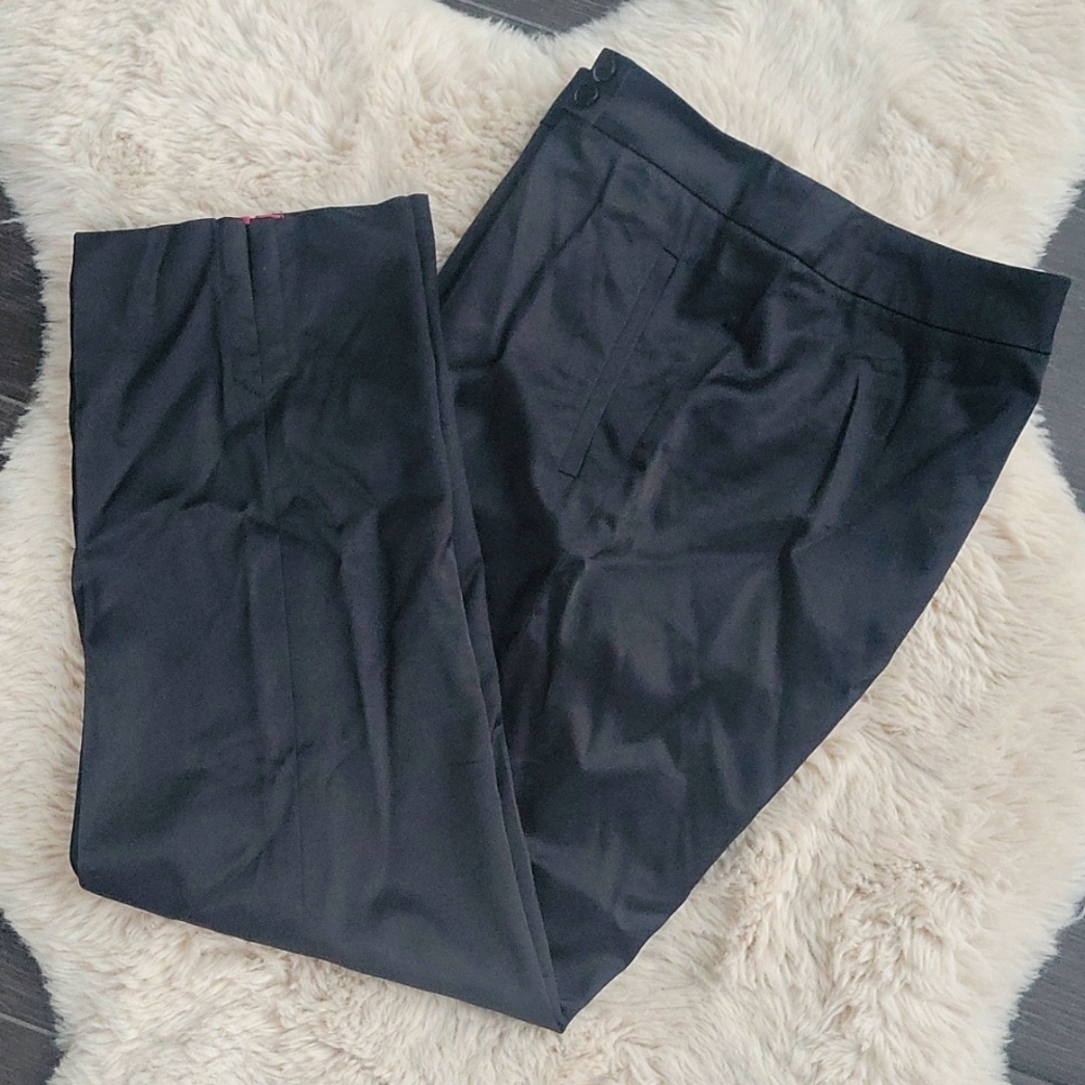 Faconnable Womens Black Cropped Dress Slacks sz 8